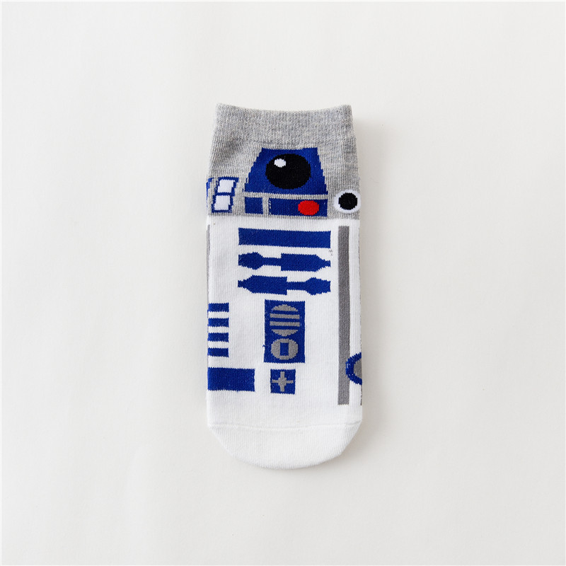 8 Pairs Star War Boat Socks Men Women Low Cut Cartoon Patterned Socks